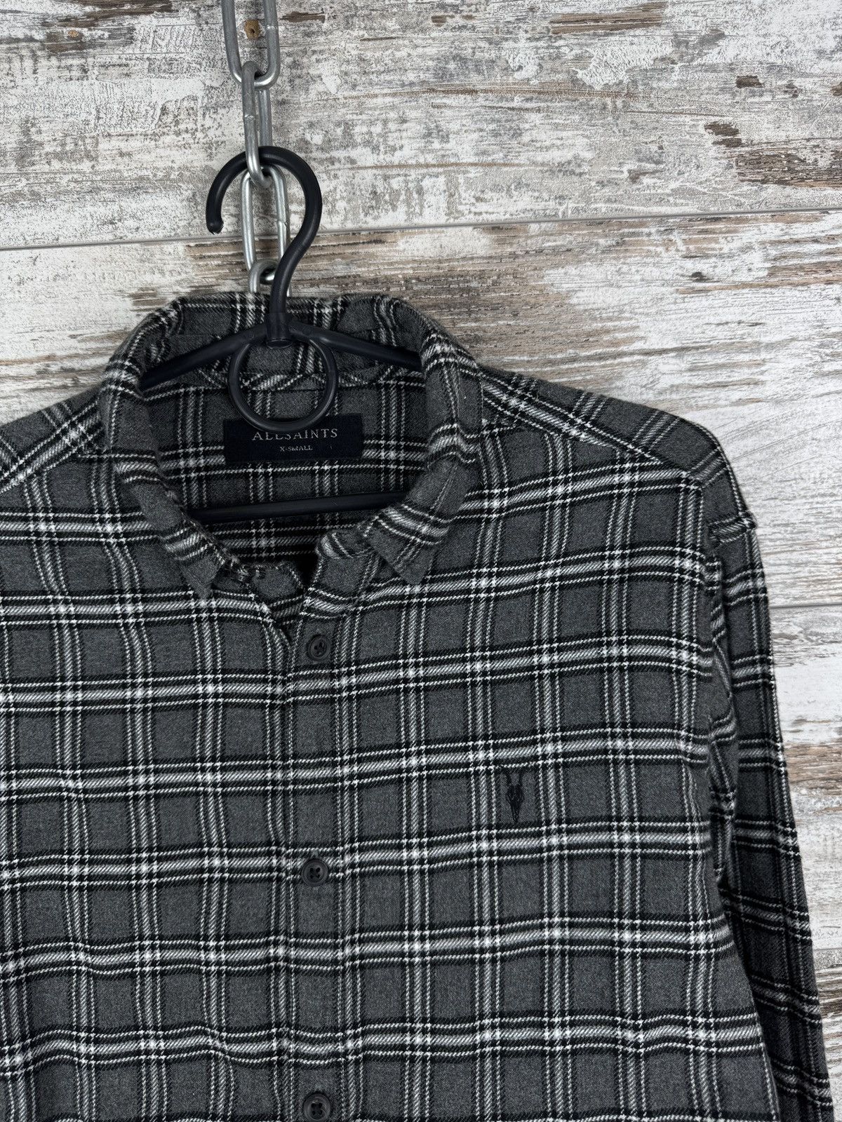 Allsaints Mens Vintage AllSaints AMOS LS SHIRT button up flannel grey Size US S / EU 44-46 / 1 - 5 Thumbnail