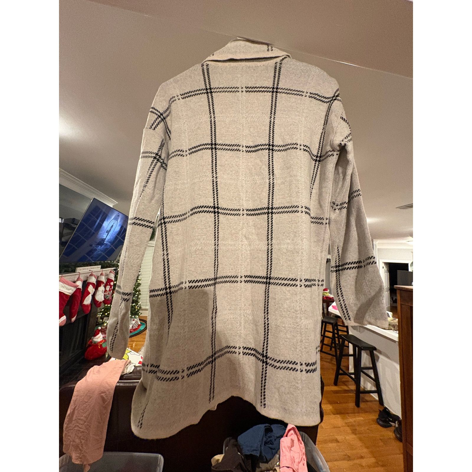 Loft LOFT Women’s Open Front Plaid Cardigan Size Small Cream Size S / US 4 / IT 40 - 4 Thumbnail