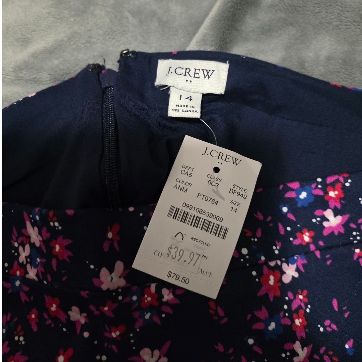 J.Crew J. Crew Navy and Floral Pencil Skirt - Size 14 - NEW Size 36" / US 14 / IT 50 - 4 Thumbnail
