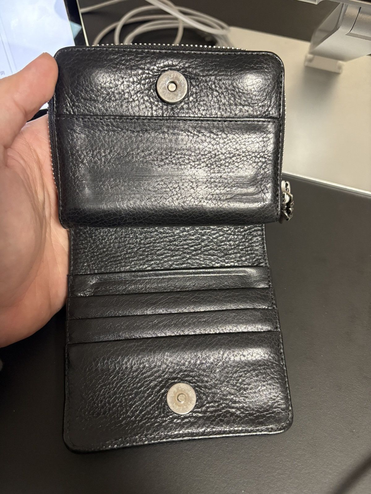Chrome hearts sq zip wallet