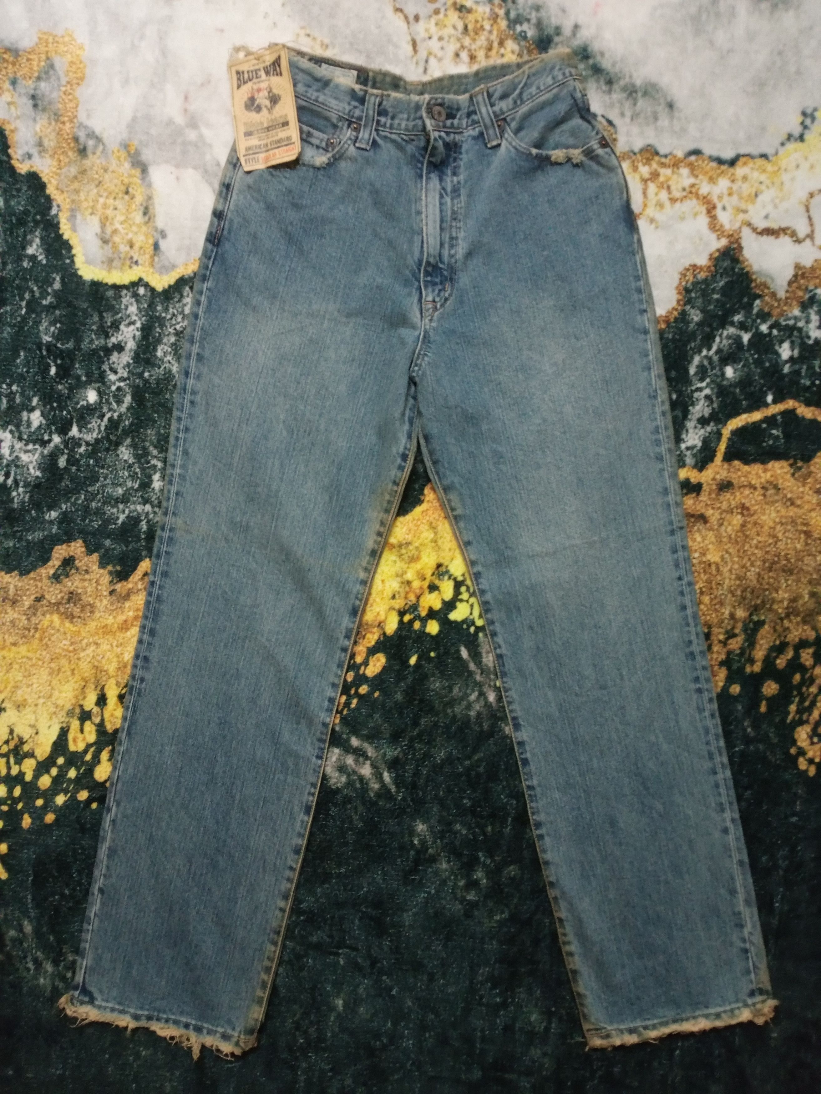 If Six Was Nine × Japanese Brand × Vintage Rare Vintage BlueWay Distressed Denim Pants Size 28" / US 6 / IT 42 - 3 Thumbnail