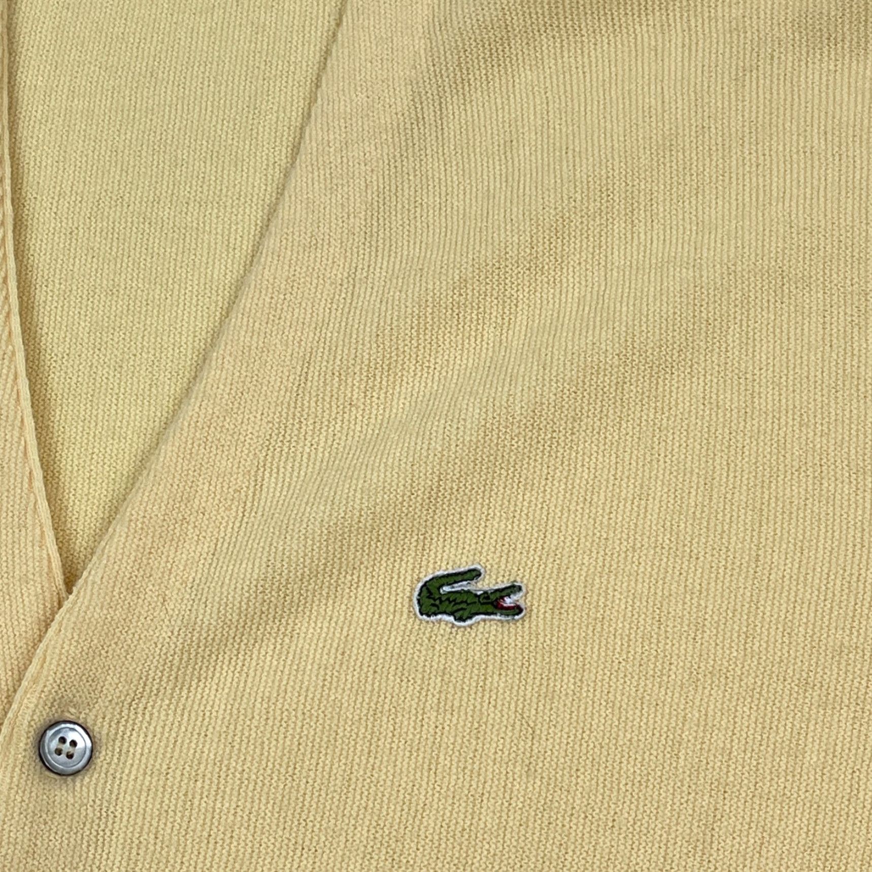 Izod VTG Izod Lacoste Cardigan Mens XL Yellow Orlon Acrylic Grandpa Jumper Cardigan Regular Knit Sweater 90s Mens Size US XL / EU 56 / 4 - 2 Thumbnail