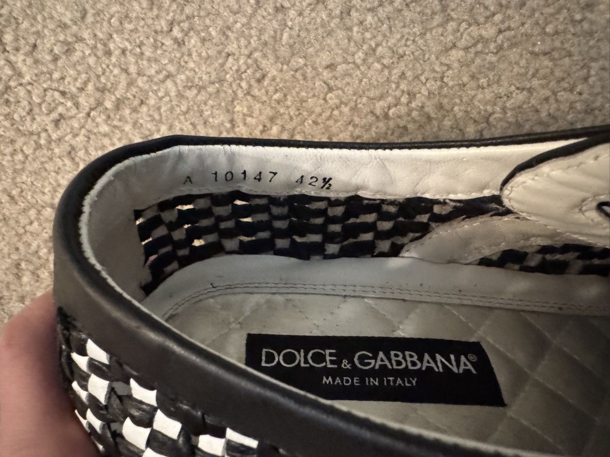 Dolce & Gabbana Black & White Check - Leather Lace Shoes Size US 10.5 / EU 43-44 - 10 Thumbnail