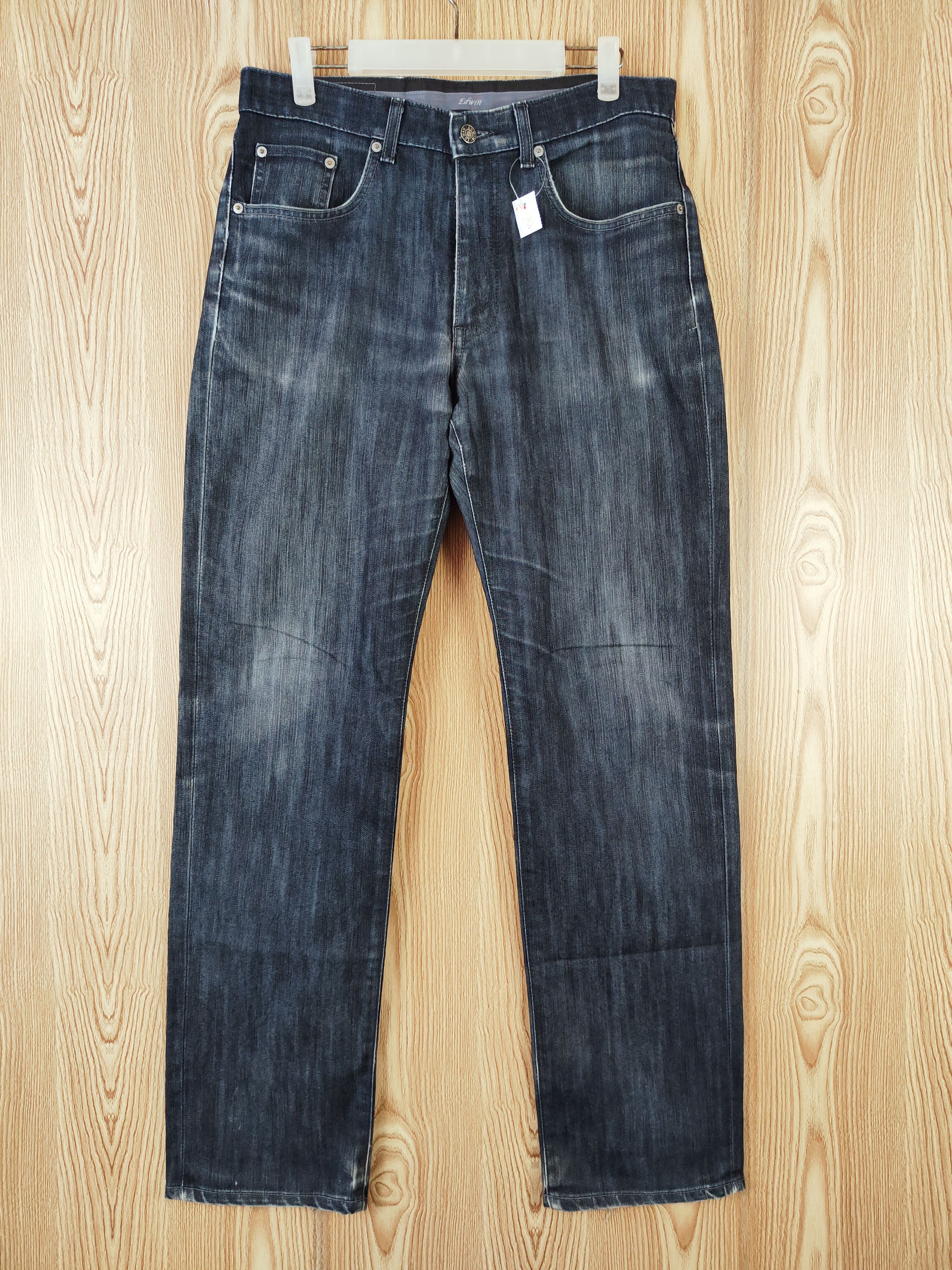 Edwin Edwin Black Distressed Ripped Jeans #W791 Size US 32 / EU 48 - 1 Thumbnail