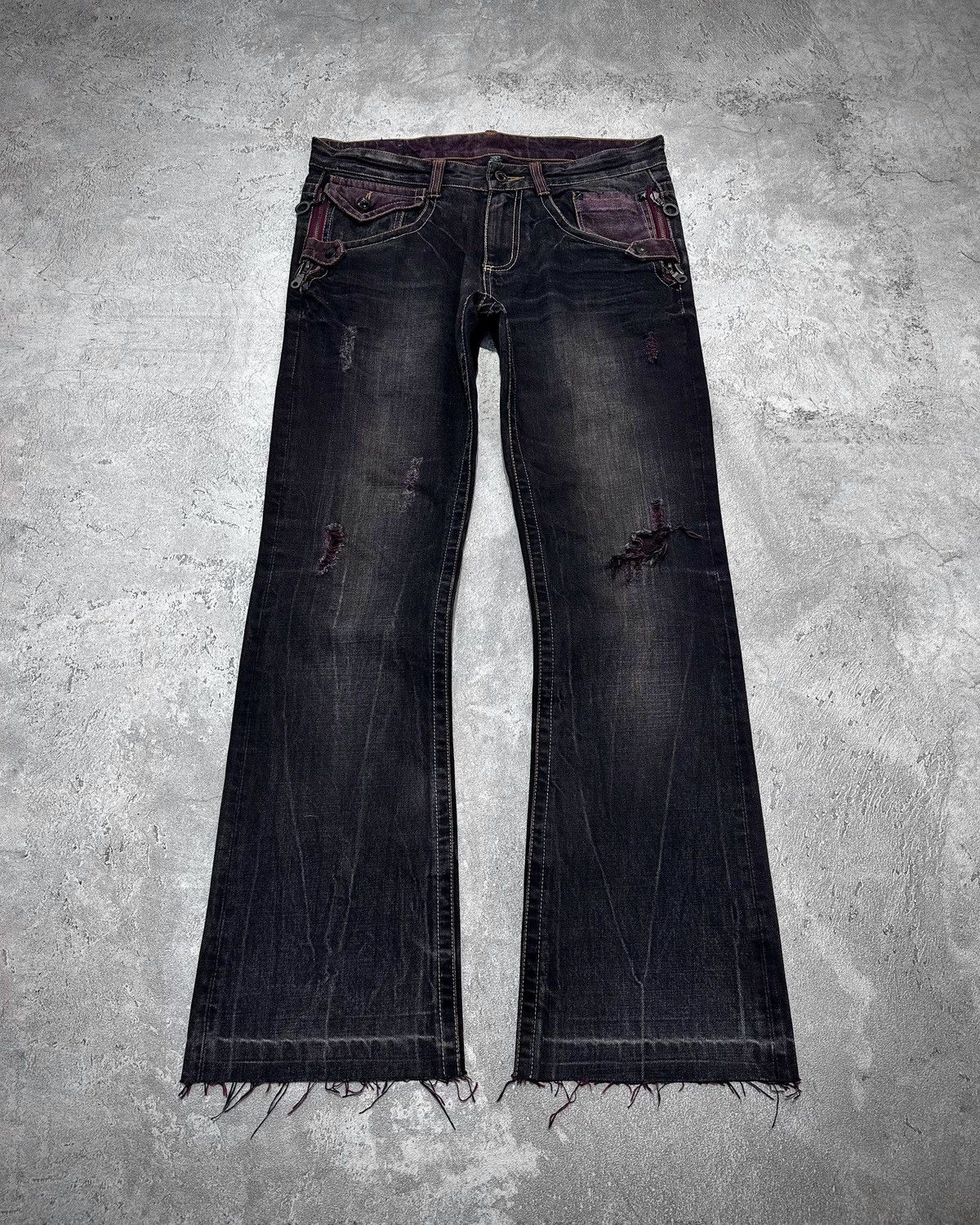 semantic design destroy flared denim Y2K - メルカリ