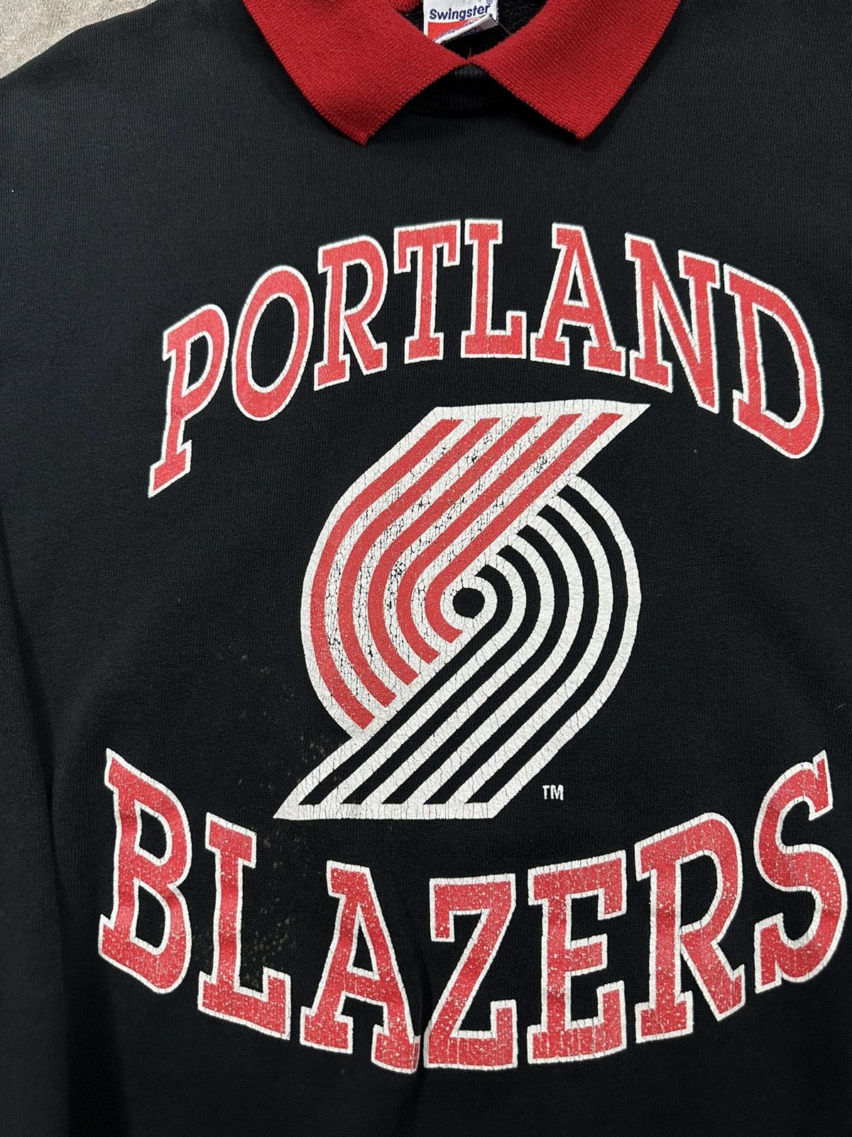 Vintage Vintage 90s Swingster Portland Trail Blazers NBA Sweatshirt Size L / US 10 / IT 46 - 4 Thumbnail