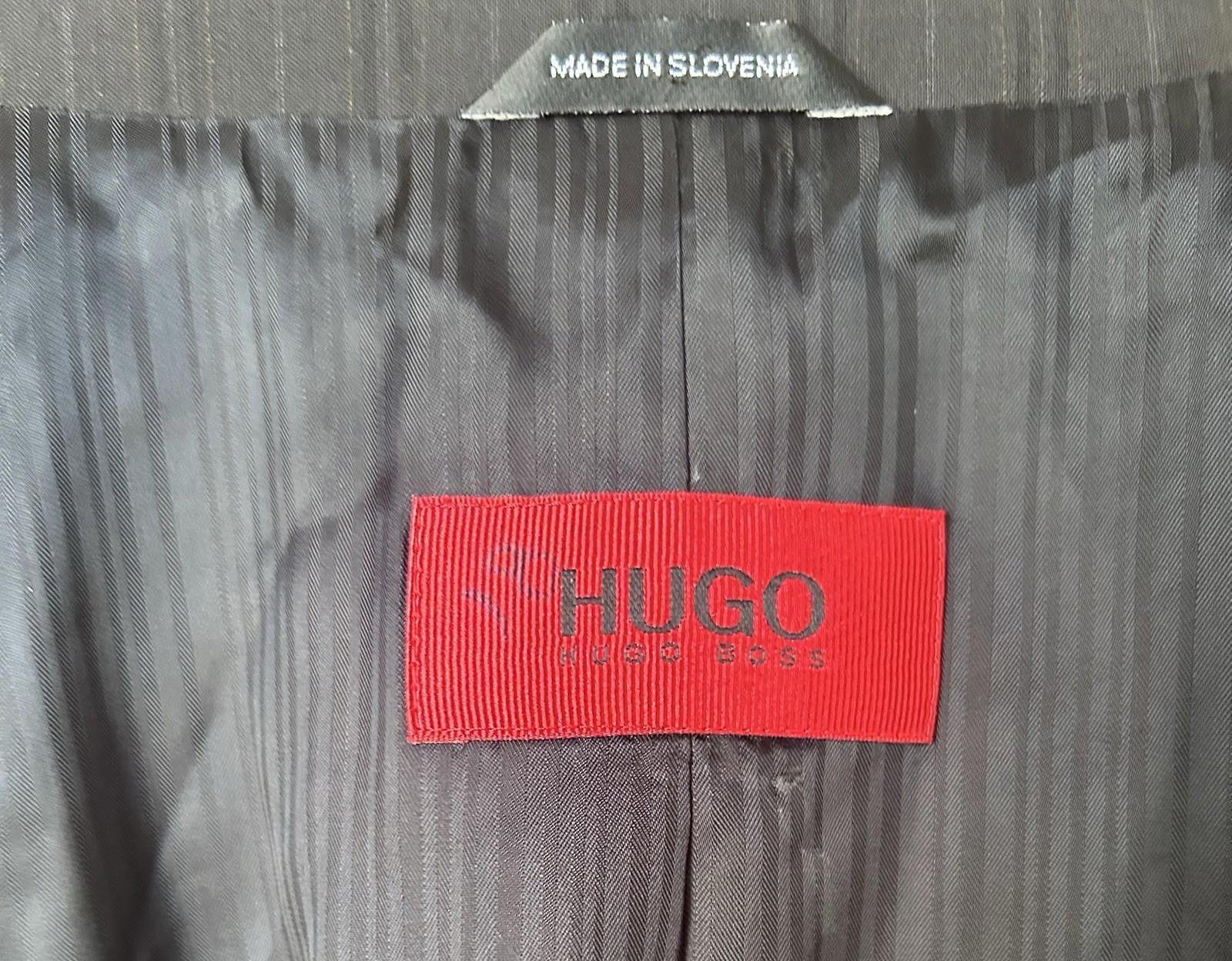 Hugo Boss HUGO Boss ALBO/HAGO Black stripe Wool Suit Jacket blazer 40R Size 40R - 7 Thumbnail