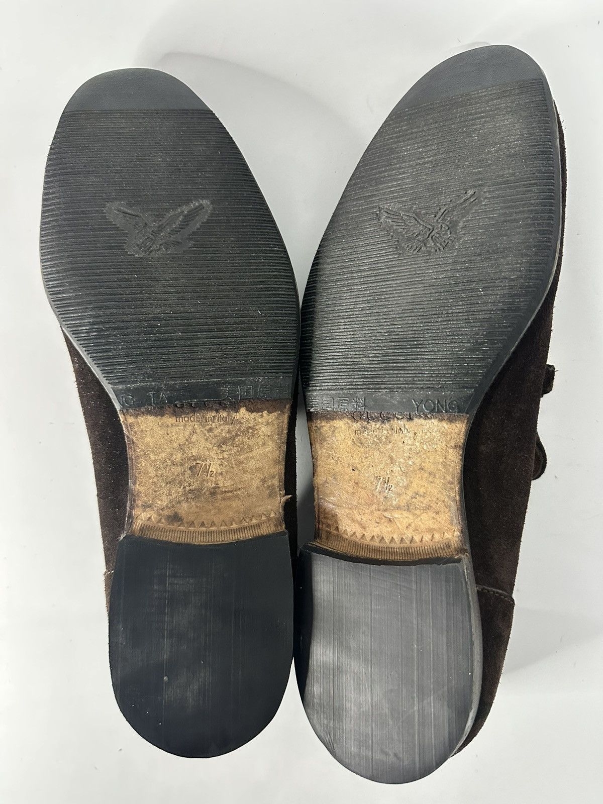 Gucci Gucci Dark Brown Suede Horsebit Web Loafers Size 41.5/8.5 US Size US 8 / EU 41 - 8 Thumbnail