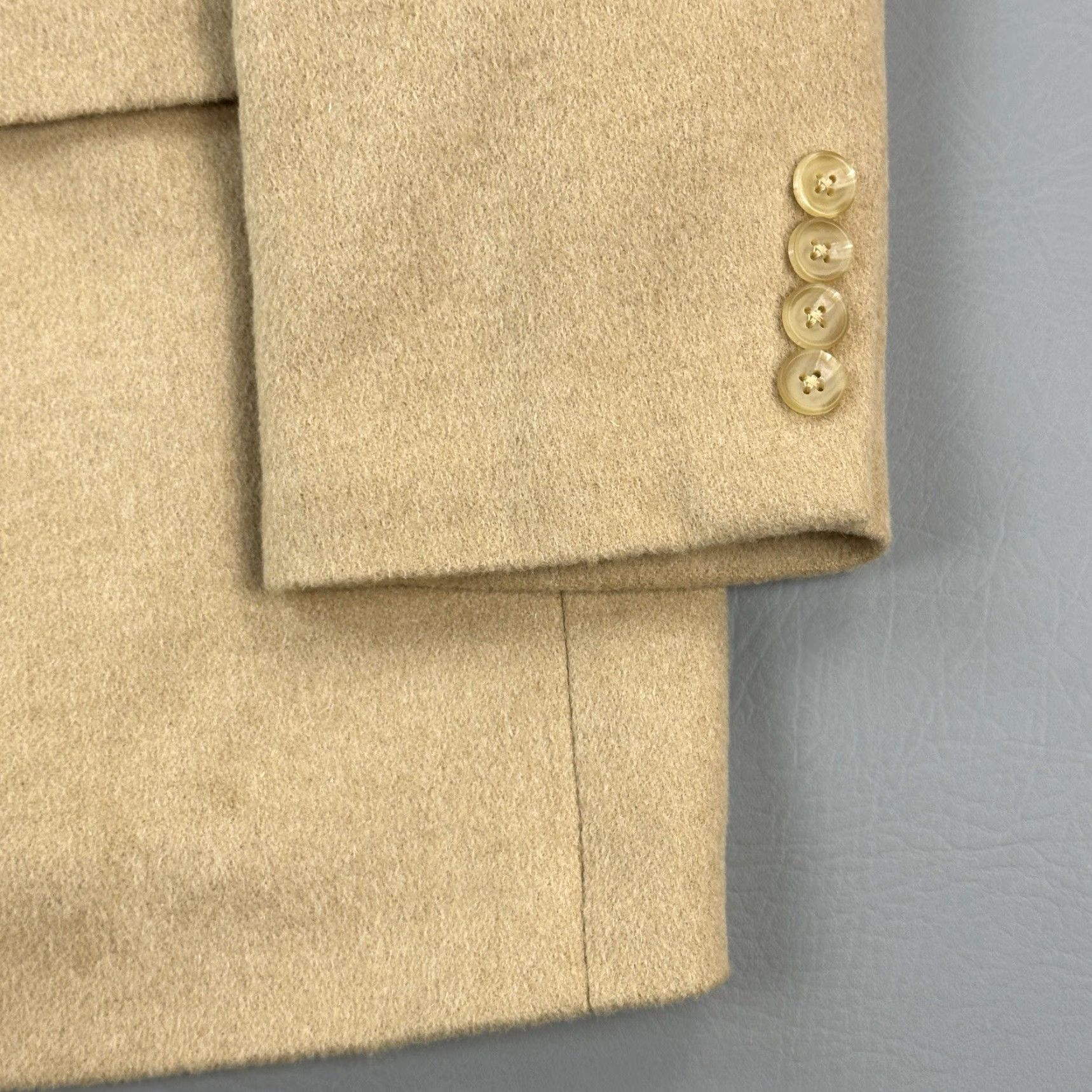 Ralph Lauren VINTAGE Lauren Ralph Lauren Blazer Mens 44L Tan Camel Hair Sport Coat Classic Size 44R - 3 Thumbnail
