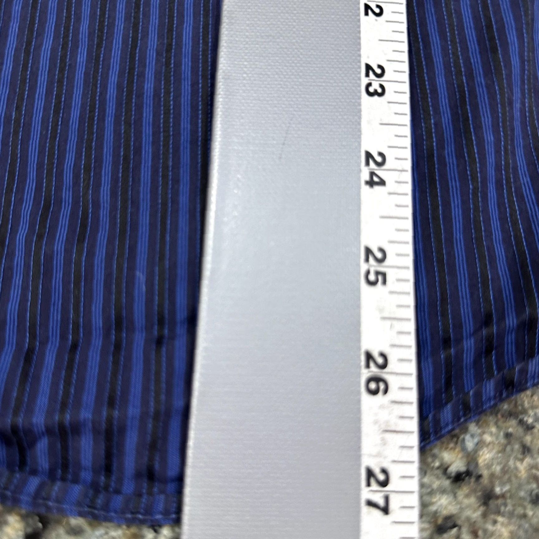 Hugo Boss HUGO BOSS Shirt Men 15.5 32/33 Blue Black Pinstripe Long Sleeve Button Front Dress Shirt Regular Size US M / EU 48-50 / 2 - 4 Thumbnail