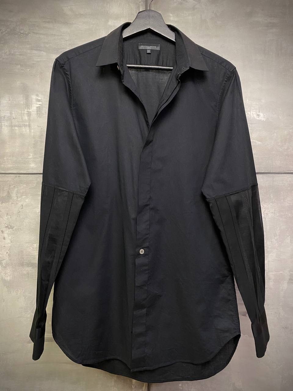 Ann Demeulemeester Black shirt with transparent sleeves M Size 48R - 2 Thumbnail