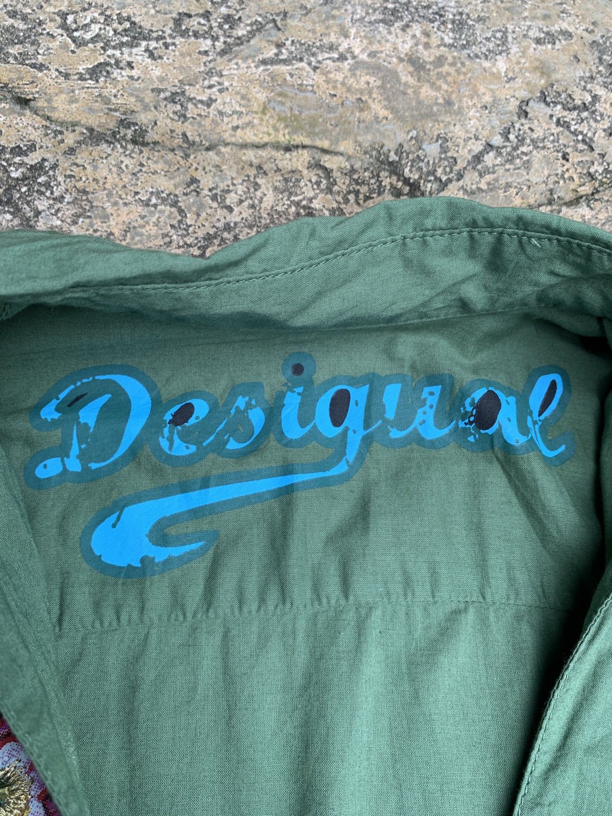 Desigual Desigual Spain Floral Graphic Green Army Shirt Size S / US 4 / IT 40 - 8 Thumbnail