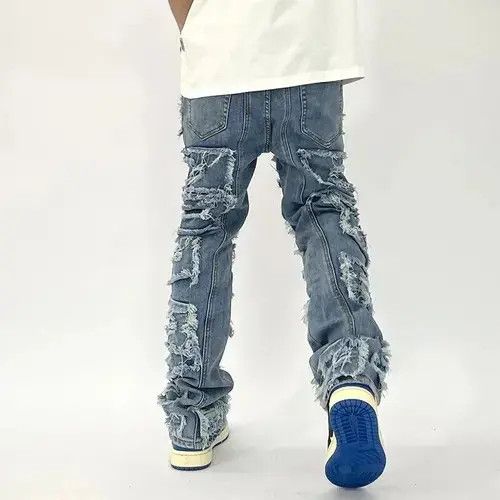 Japanese Brand × Jean Hole Ripped Distressed Jeans Size US 32 / EU 48 - 4 Thumbnail