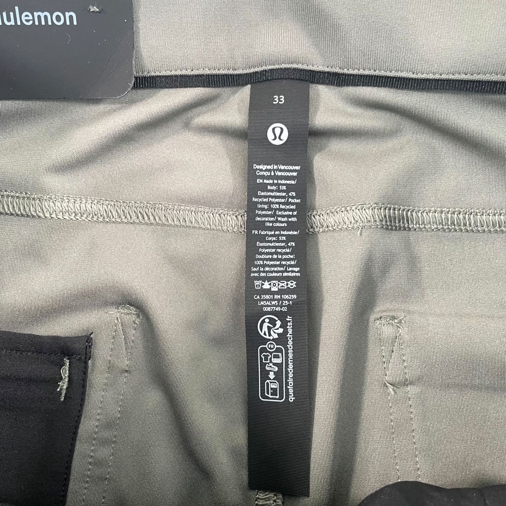 Lululemon Lululemon ABC Slim-Fit 5 Pocket Pants Men 33x29 Grey Warpstreme Moisture Wicking Stretch NWT Military/Preppy Style Chino Slim Leg Casual Mens Size US 33 - 2 Thumbnail