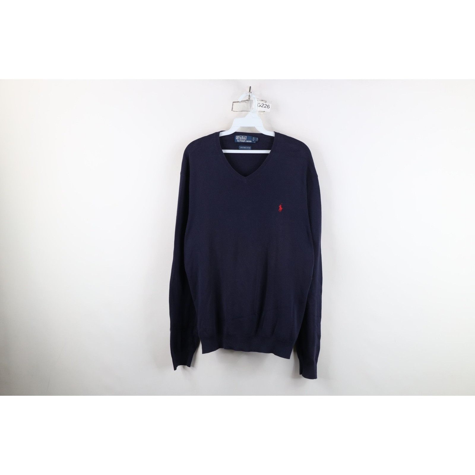 Polo Ralph Lauren Vintage 90s Ralph Lauren Faded Pima Cotton Knit Sweater Size US L / EU 52-54 / 3 - 1 Thumbnail