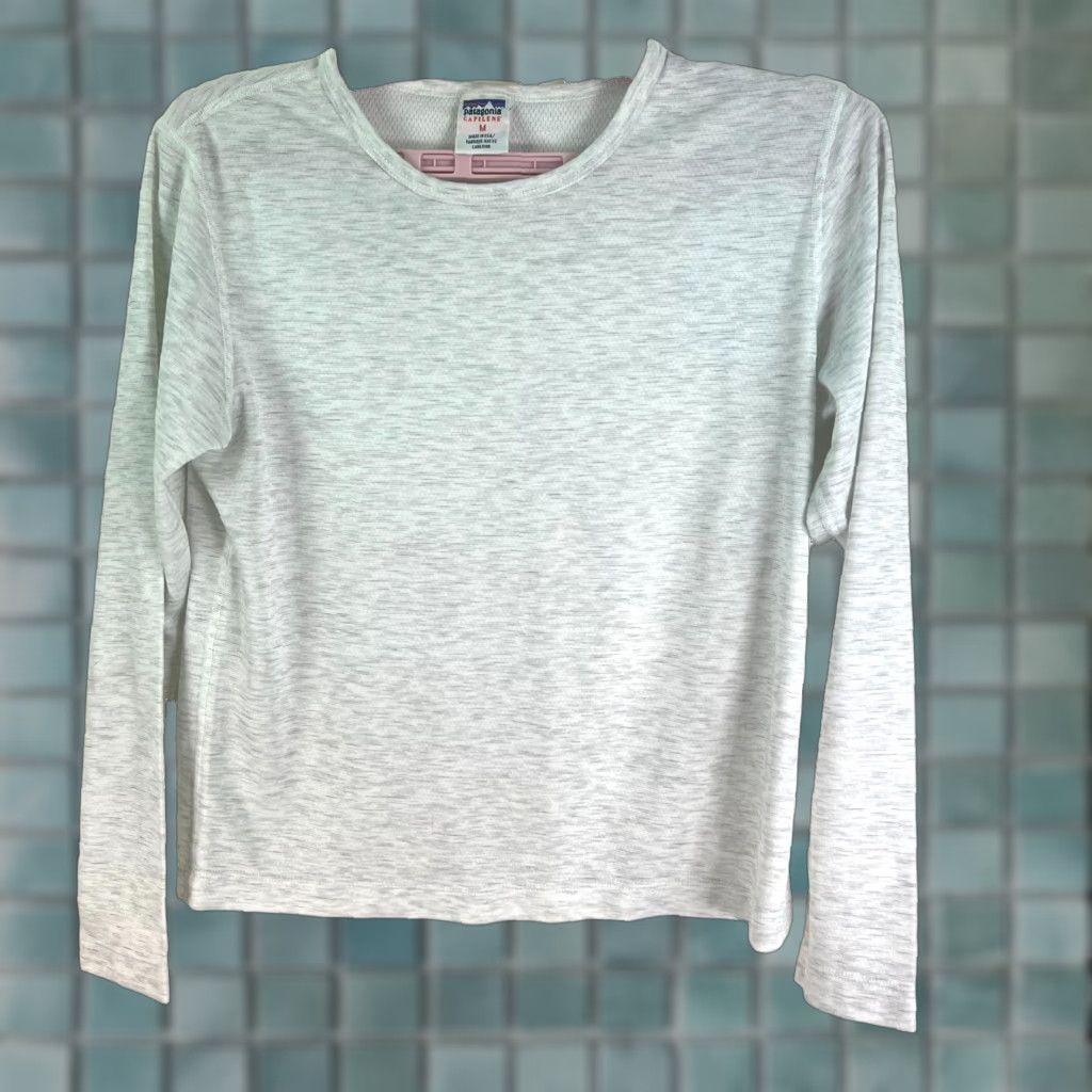 Patagonia Patagonia Pajama Top Mens M Gray Solid Knit 100% Polyester Vintage USA Crew Neck Long Sleeve Pullover Dad Astrobot Theme Fall Winter Size US M / EU 48-50 / 2 - 1 Thumbnail