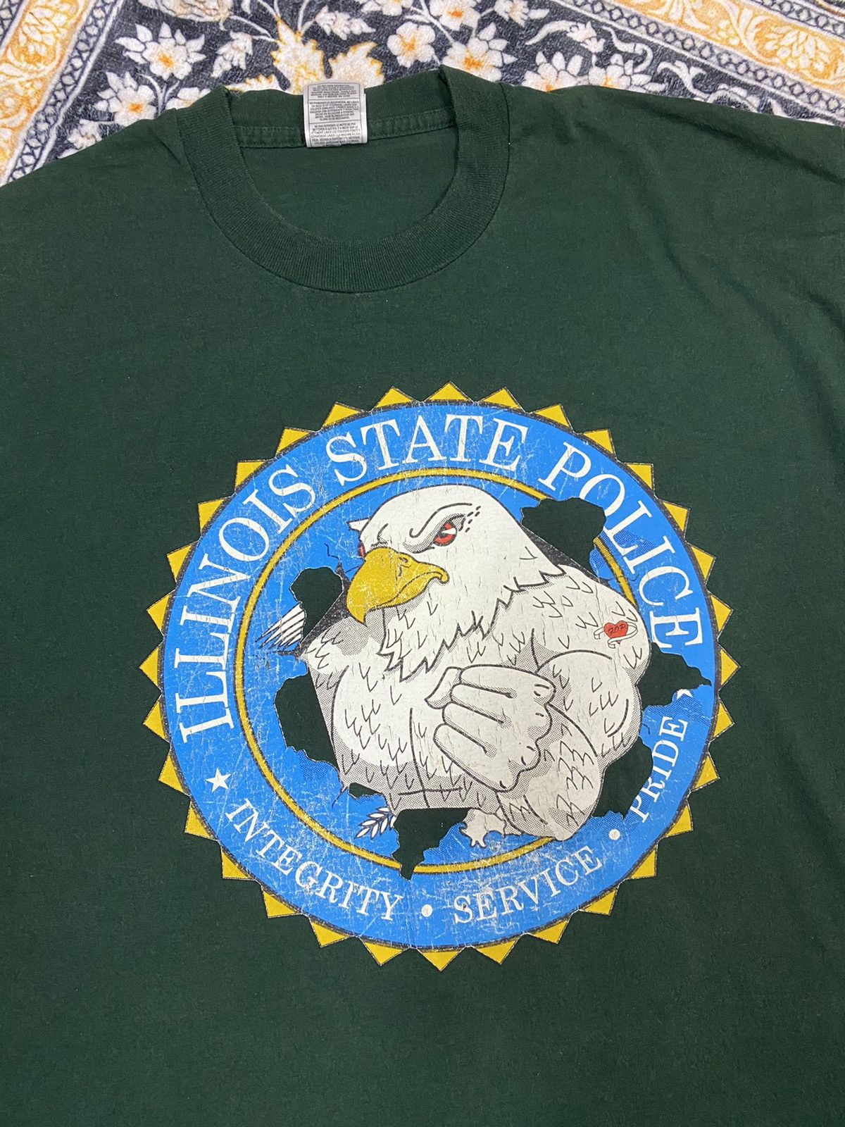 Fruit Of The Loom × Vintage VINTAGE ILLINOIS STATE POLICE 90s RARE TEE Size US XL / EU 56 / 4 - 2 Thumbnail