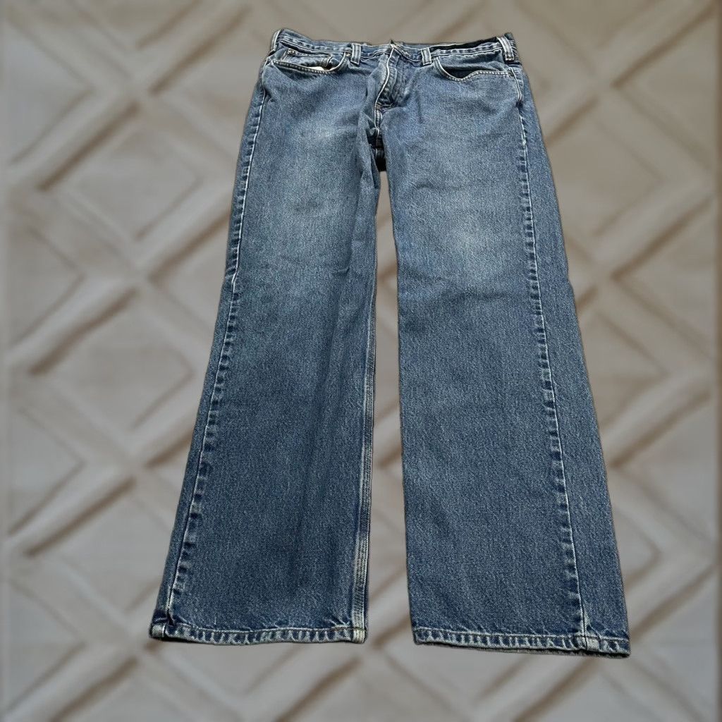 Carhartt Carhartt Jeans Mens 37x32 Relaxed Fit Denim Straight Medium Wash Blue 37in Inseam USA Logo Pants Mens Pare? Size US 37 - 1 Thumbnail
