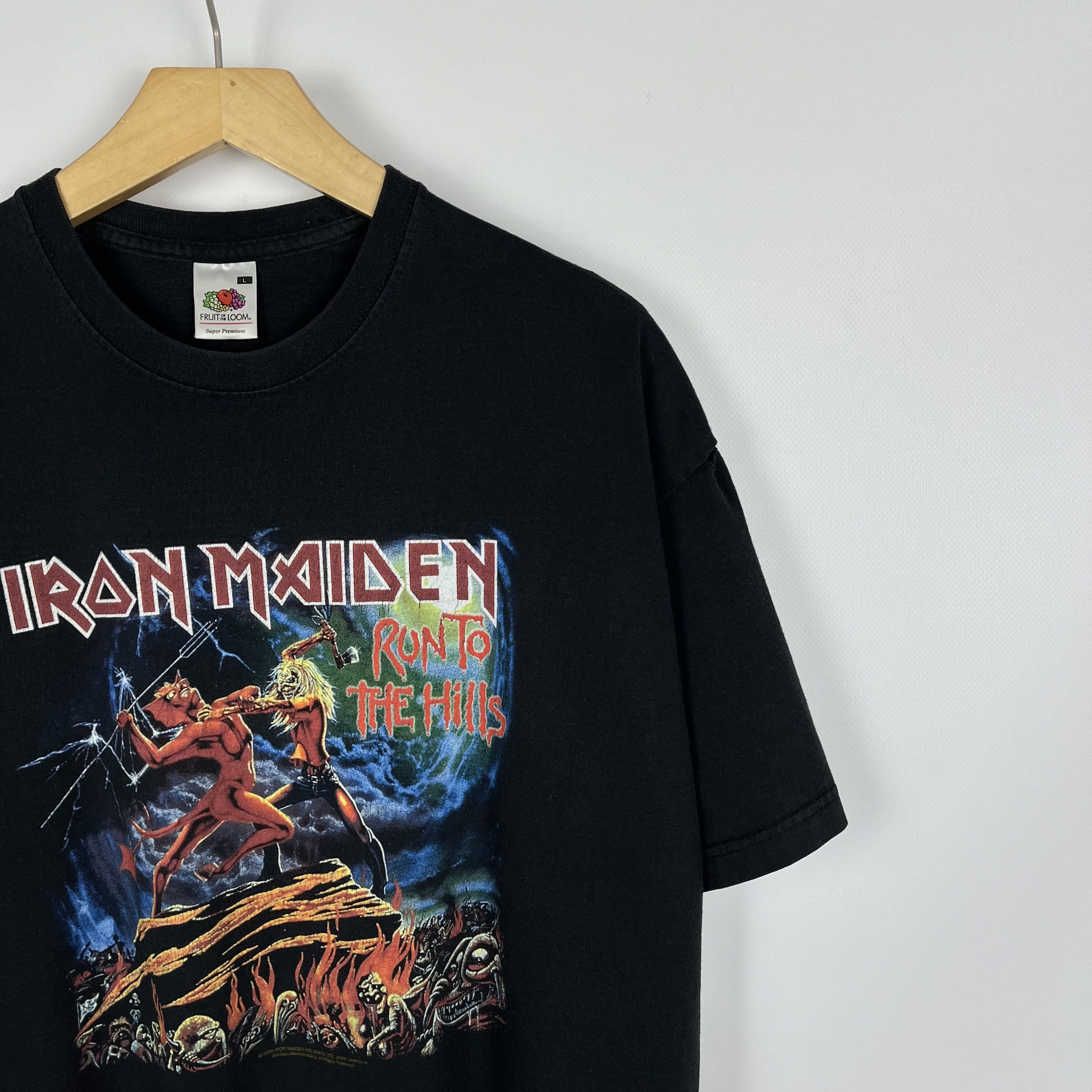 Band Tees Vintage Iron Maiden Run To The Hills Rock Band T Shirt 2005 Size US L / EU 52-54 / 3 - 2 Thumbnail