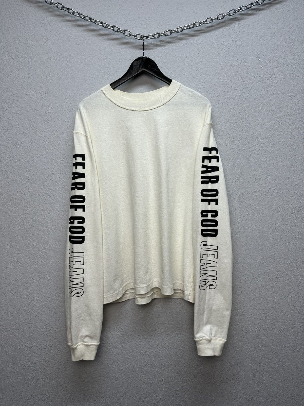 Vintage Fear Of God Jeans Long Sleeve Y2K Big Logo Archival