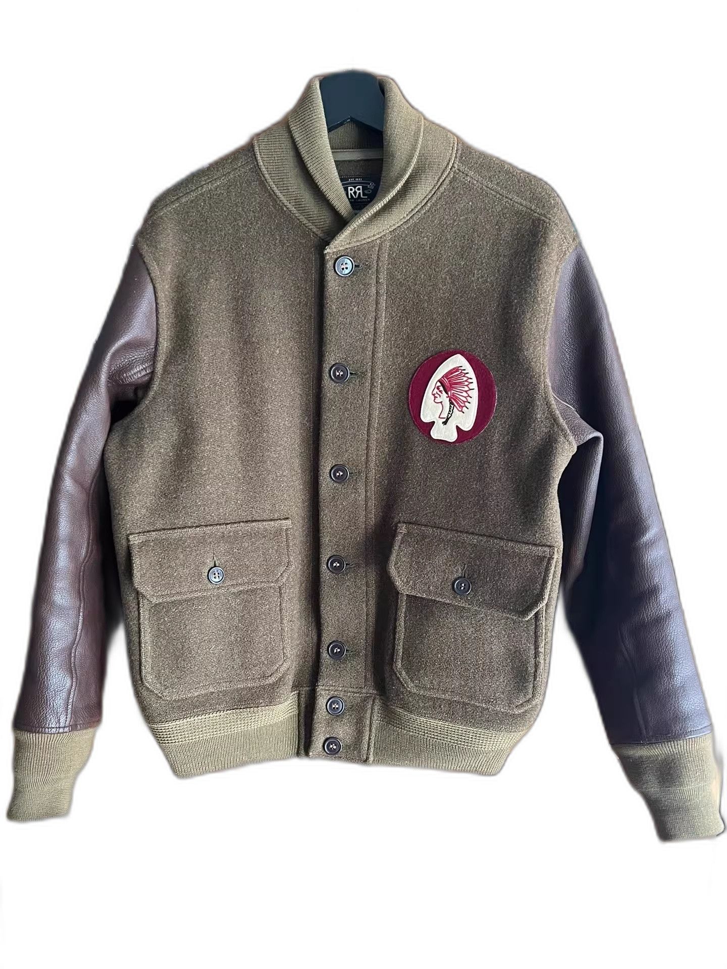 RRL Ralph Lauren RRL Double RL Wool Leather Sleeve Jacket Size US M / EU 48-50 / 2 - 1 Thumbnail