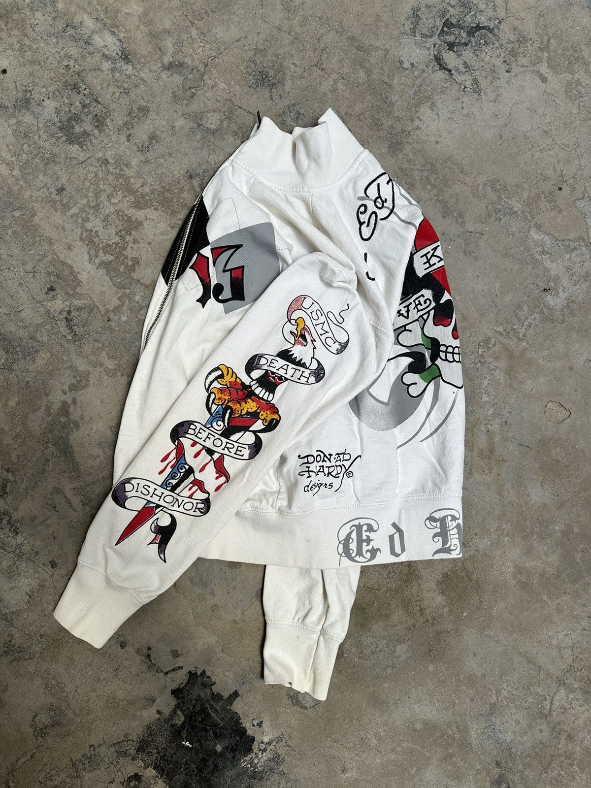 Christian Audigier × Ed Hardy × Vintage Vintage Y2k Skull Ed Hardy Zip Sweatshirt Jacket 00's Size US XL / EU 56 / 4 - 3 Thumbnail
