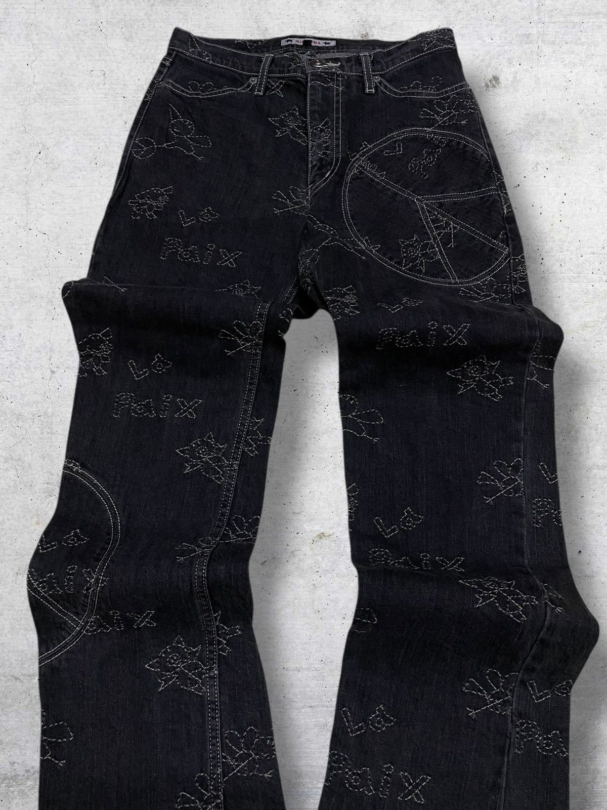 Hysteric Glamour VINTAGE OLLEBOREBLA OG JAPAN DESIGNER STREETWEAR PEACE DENIM Size US 27 - 4 Thumbnail