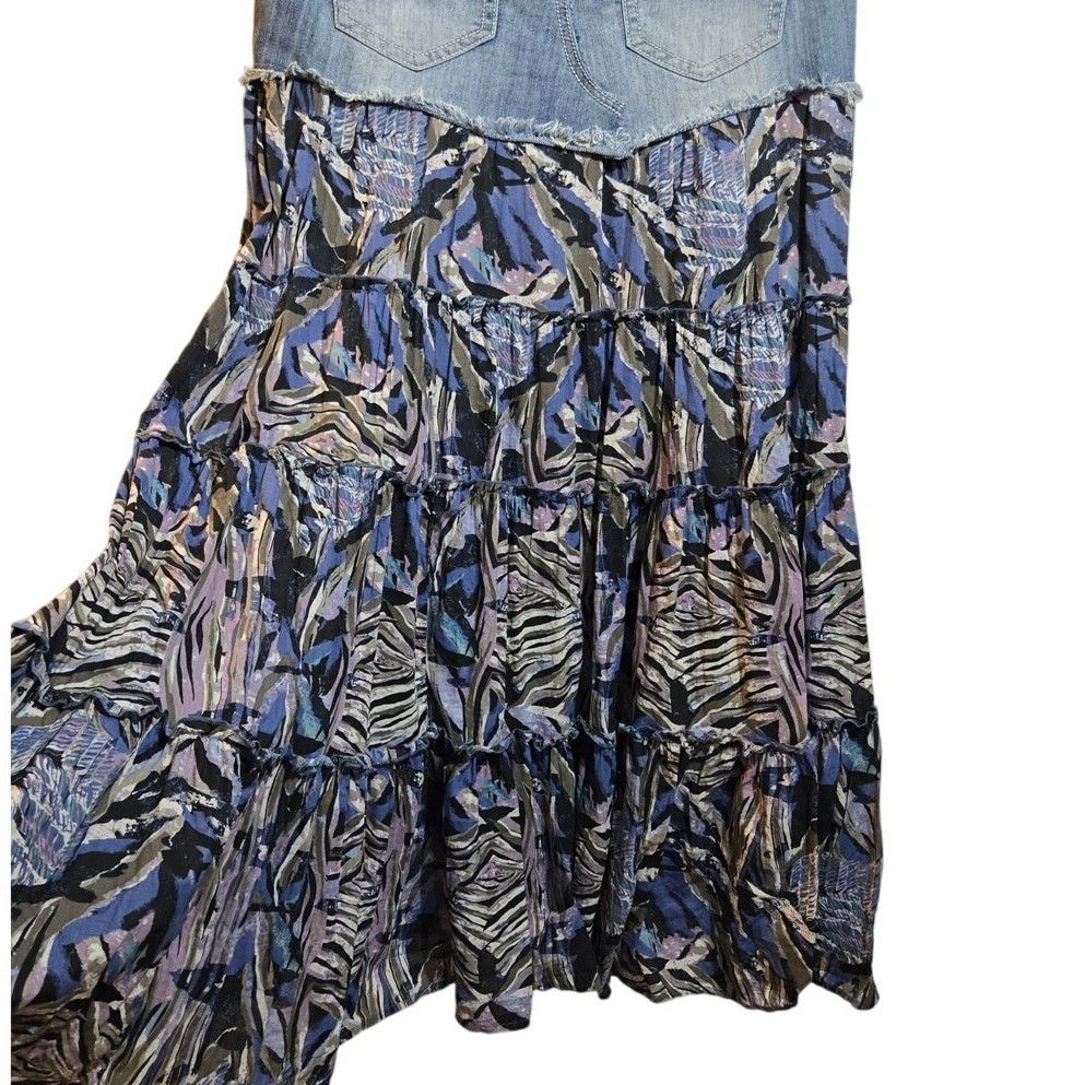 Other Hot Kiss Denim Boho Maxi Skirt Size 10 Size 32" / US 10 / IT 46 - 7 Thumbnail