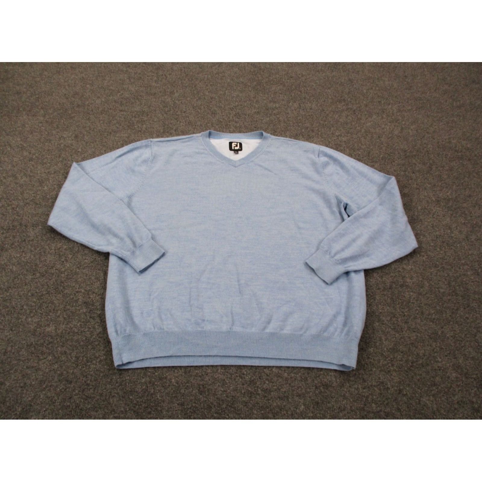 Footjoy FootJoy Sweater Mens L Blue Wool Golf V-Neck Pullover Performance Size US L / EU 52-54 / 3 - 2 Thumbnail