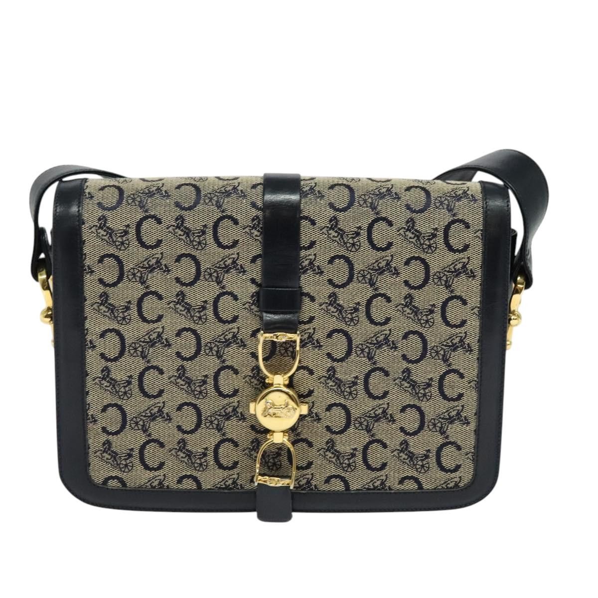 Celine CELINE C Sulky Shoulder Bag Canvas Navy Gold Size ONE SIZE - 2 Thumbnail