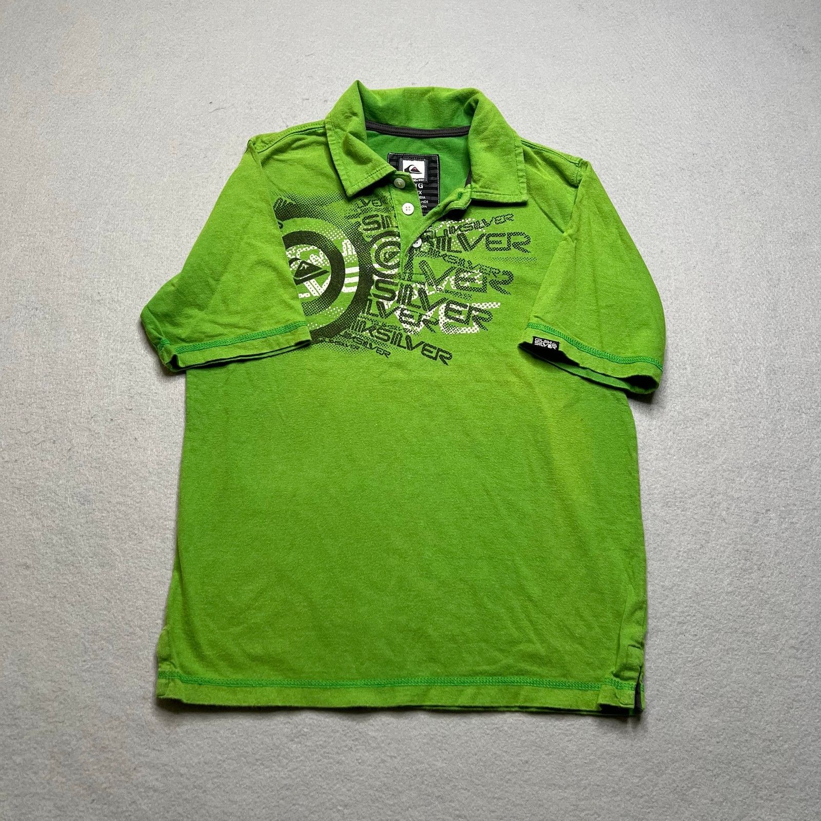 Quicksilver Quiksilver Youth Polo Shirt Size 7X XL Green Surf Skate Y2K Size XL / US 12-14 / IT 48-50 - 6 Thumbnail