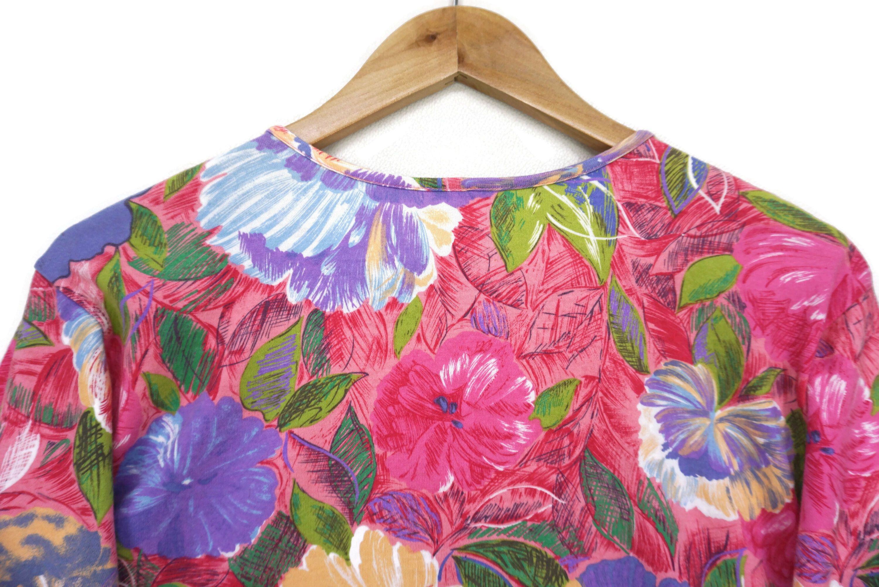 Kenzo Vintage Cardigan Made in Japan Full Print Floral Sweater Size M / US 6-8 / IT 42-44 - 9 Thumbnail