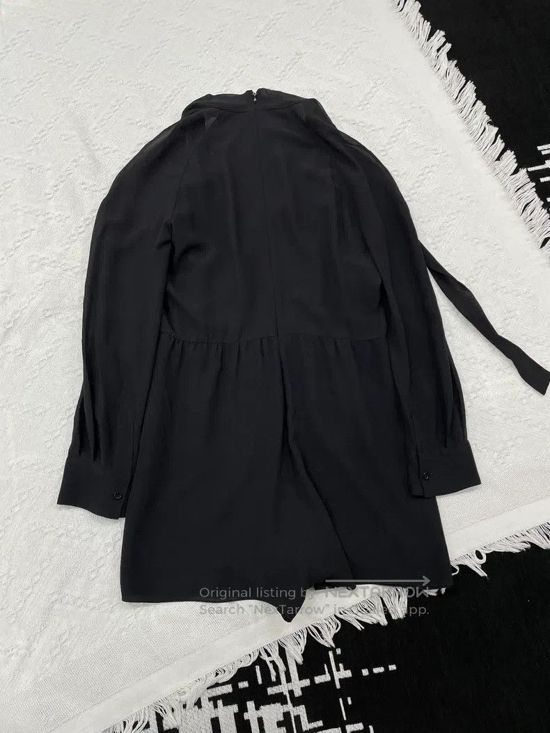 Dior Dior Black V-neck lacing silk dress Size S / US 4 / IT 40 - 3 Thumbnail