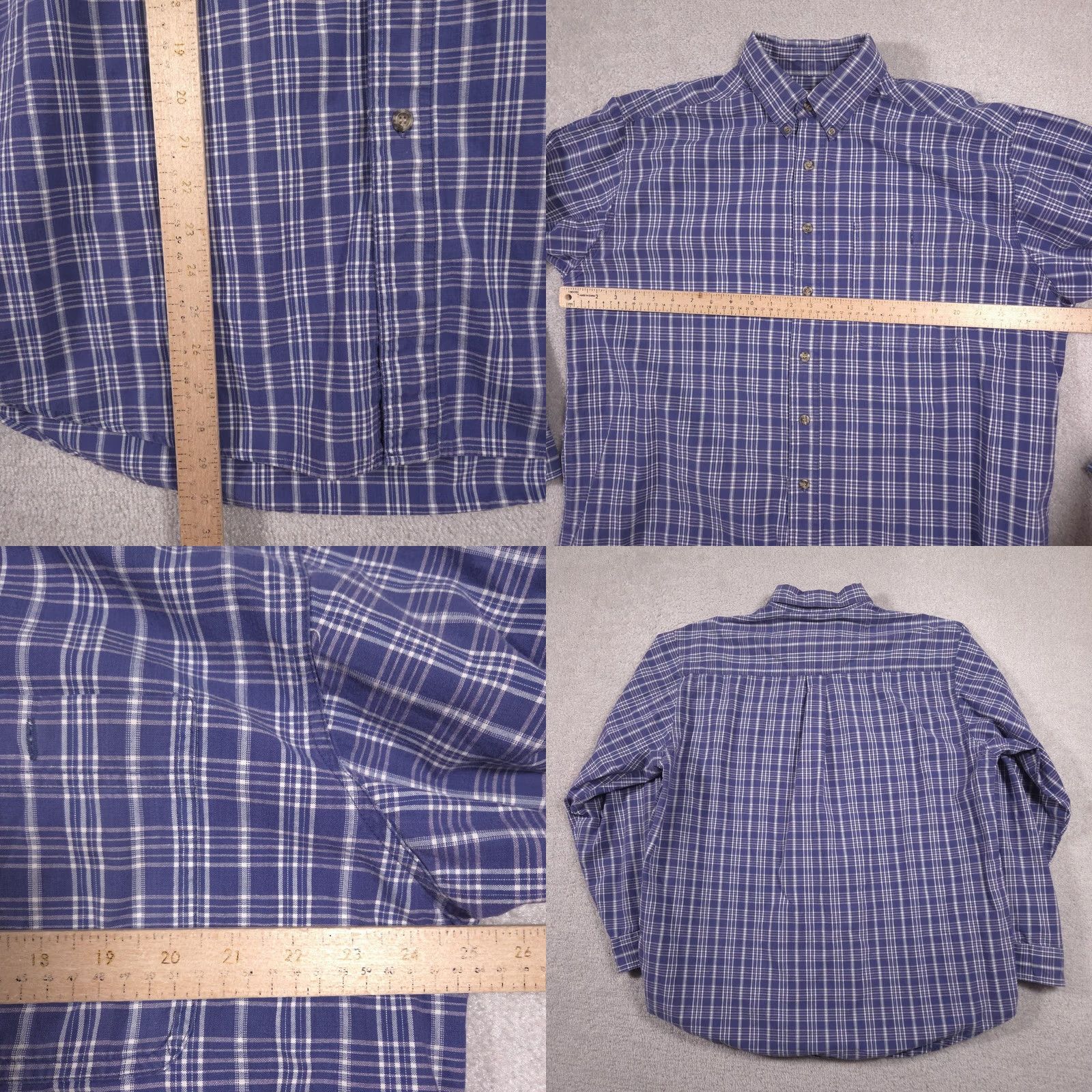 Wrangler Wrangler Rugged Wear Shirt Mens XL Blue Plaid Button-Down Long Sleeve Outdoor Mens XL Blue Plaid Shirt Size US XL / EU 56 / 4 - 8 Thumbnail