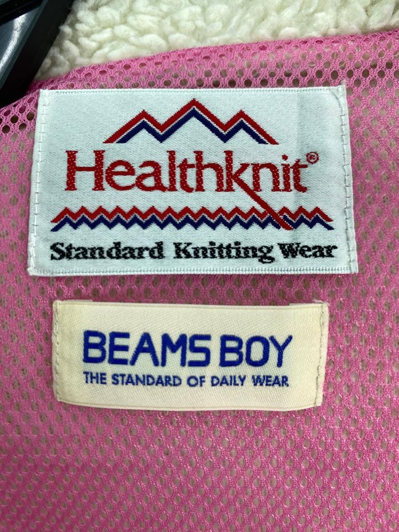 Beams Plus × Japanese Brand Vtg 90s BEAMS japan X Healthknit sherpa fleece coach jacket Size ONE SIZE - 5 Thumbnail