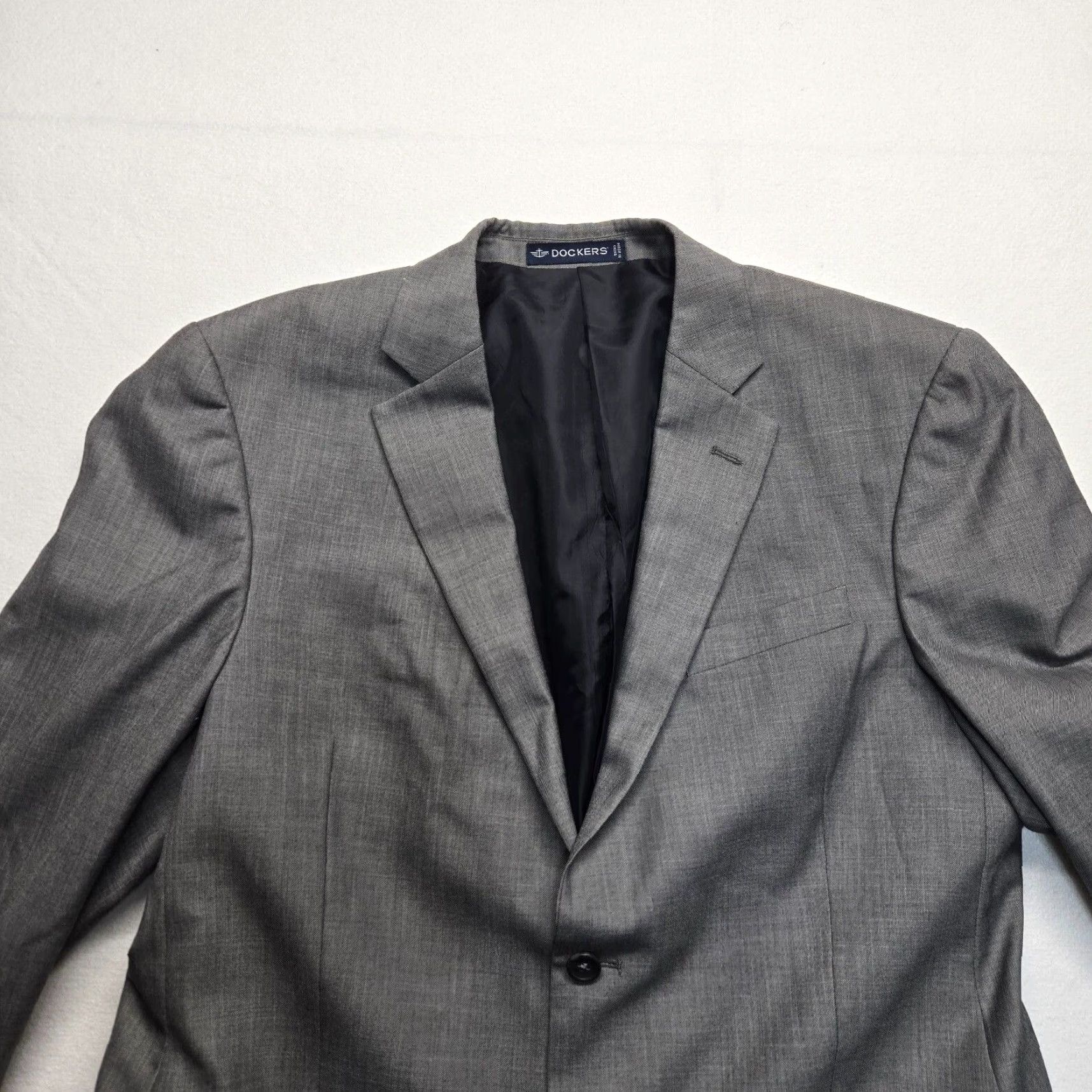 Dockers DOCKERS JACKET Gray 44L Long Sleeve Regular Fit Button Up Mens Blazer Coat 80s 90s Vintage-inspired Style Size US XXL / EU 58 / 5 - 2 Thumbnail