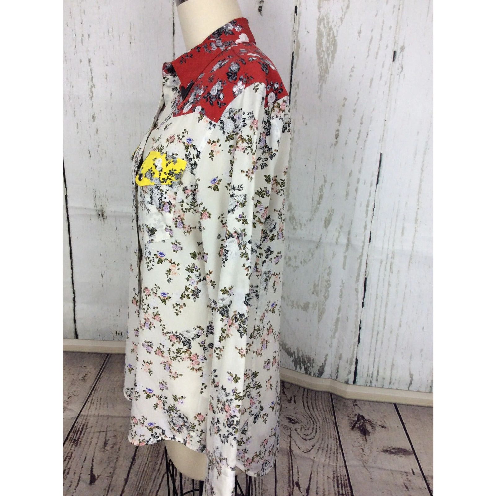 Rag & Bone Rag & Bone silk flower print western blouse as Xsmall Size XS / US 0-2 / IT 36-38 - 9 Thumbnail