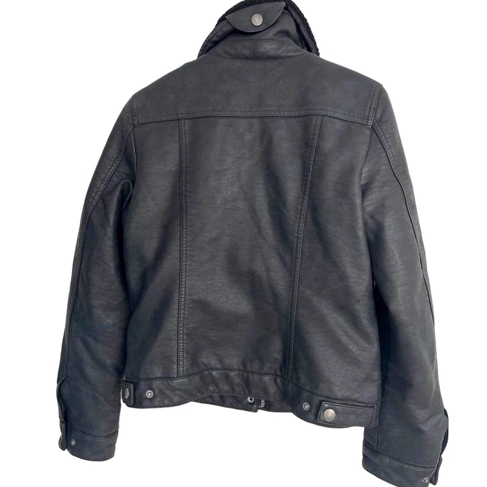 Levi's VINTAGE Levi’s Sherpa Full Zip Button Jacket Black Womens SZ Small Faux Leather QUALITY Size S / US 4 / IT 40 - 2 Thumbnail