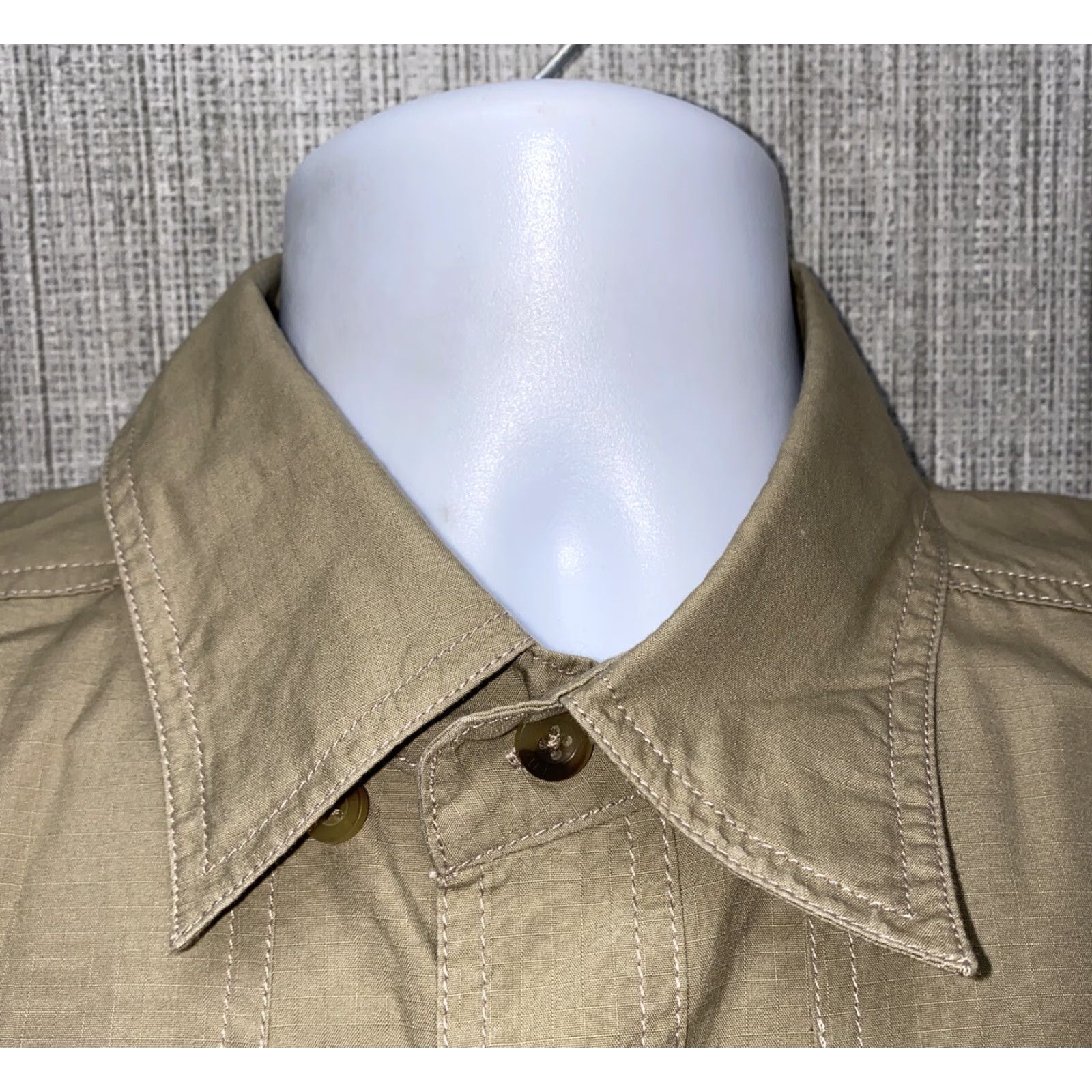 Vintage Woolrich Shirt Mens Beige Short Sleeve Button-Up Cotton Size M Collared Button-Down Fishing Regular Size US M / EU 48-50 / 2 - 3 Thumbnail