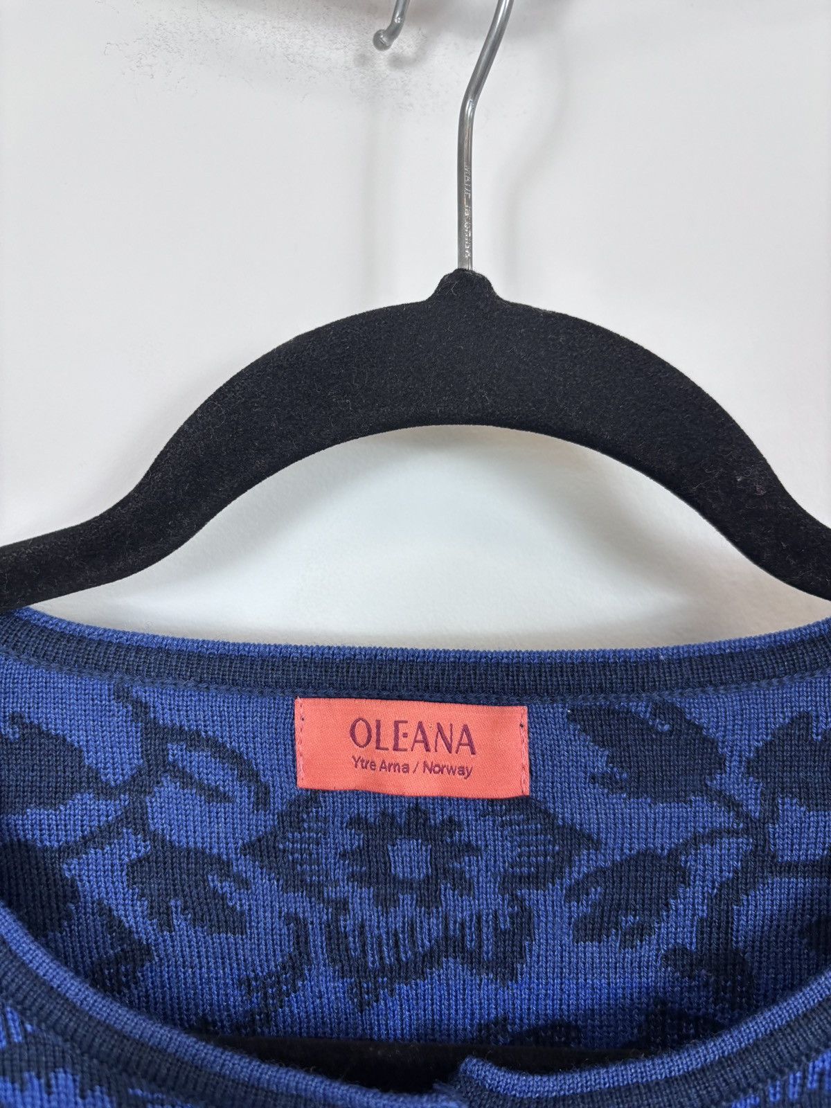 Other Oleana Women’s Floral Blue Merino Wool Silk Cardigan Sweater Size S / US 4 / IT 40 - 7 Thumbnail