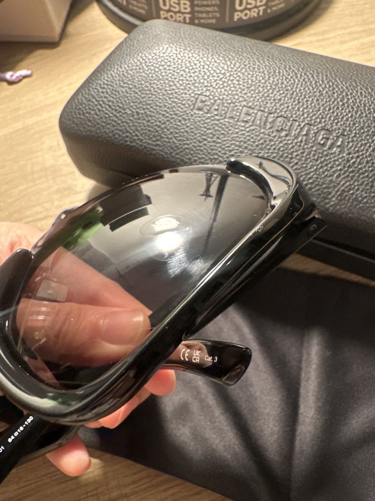 Balenciaga Black Exaggerated Sport Goggle Sunglasses Size ONE SIZE - 8 Thumbnail
