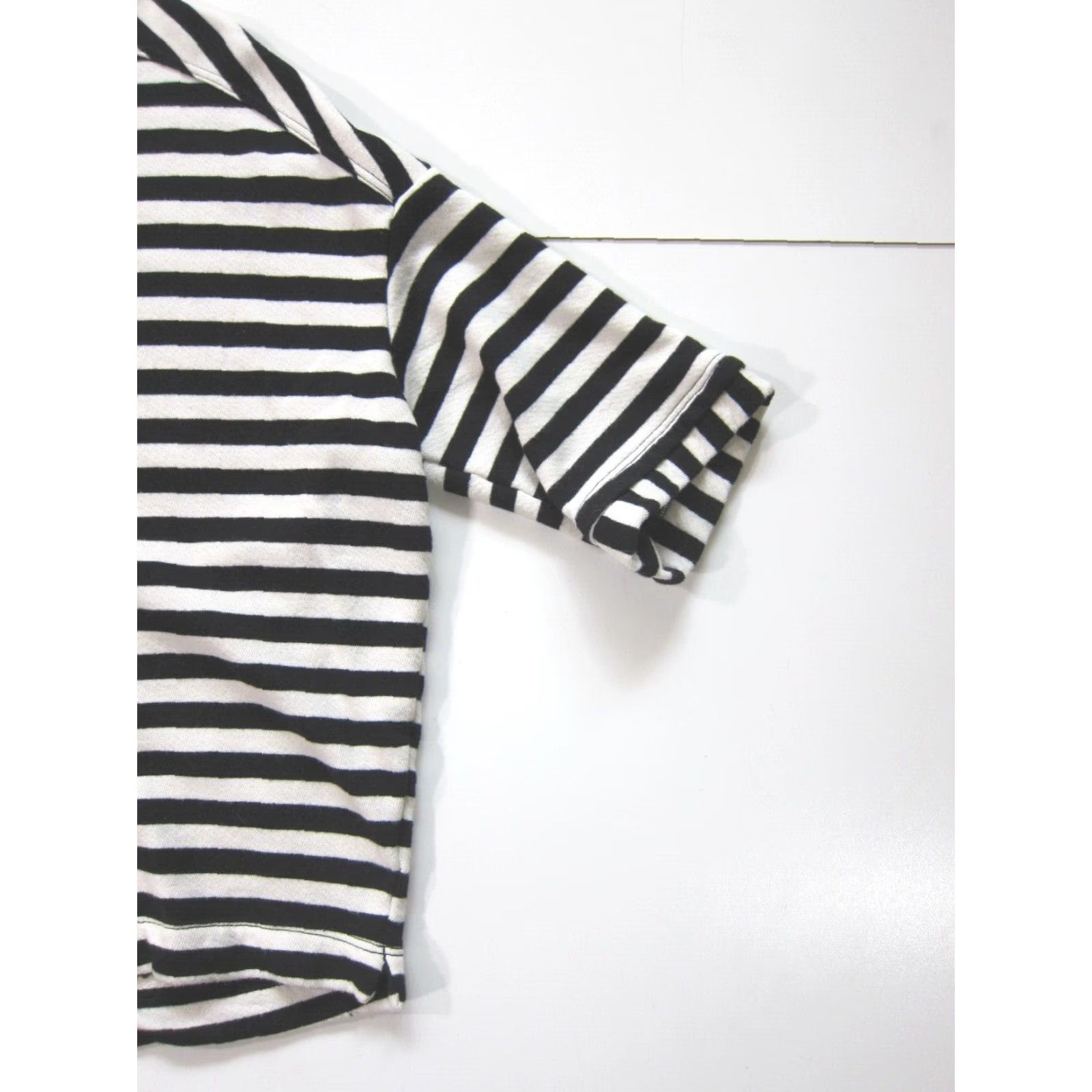 Splendid Splendid Cotton Stretch Black White Stripe High Neck Short Sleeve Blouse Women S Size S / US 4 / IT 40 - 5 Thumbnail