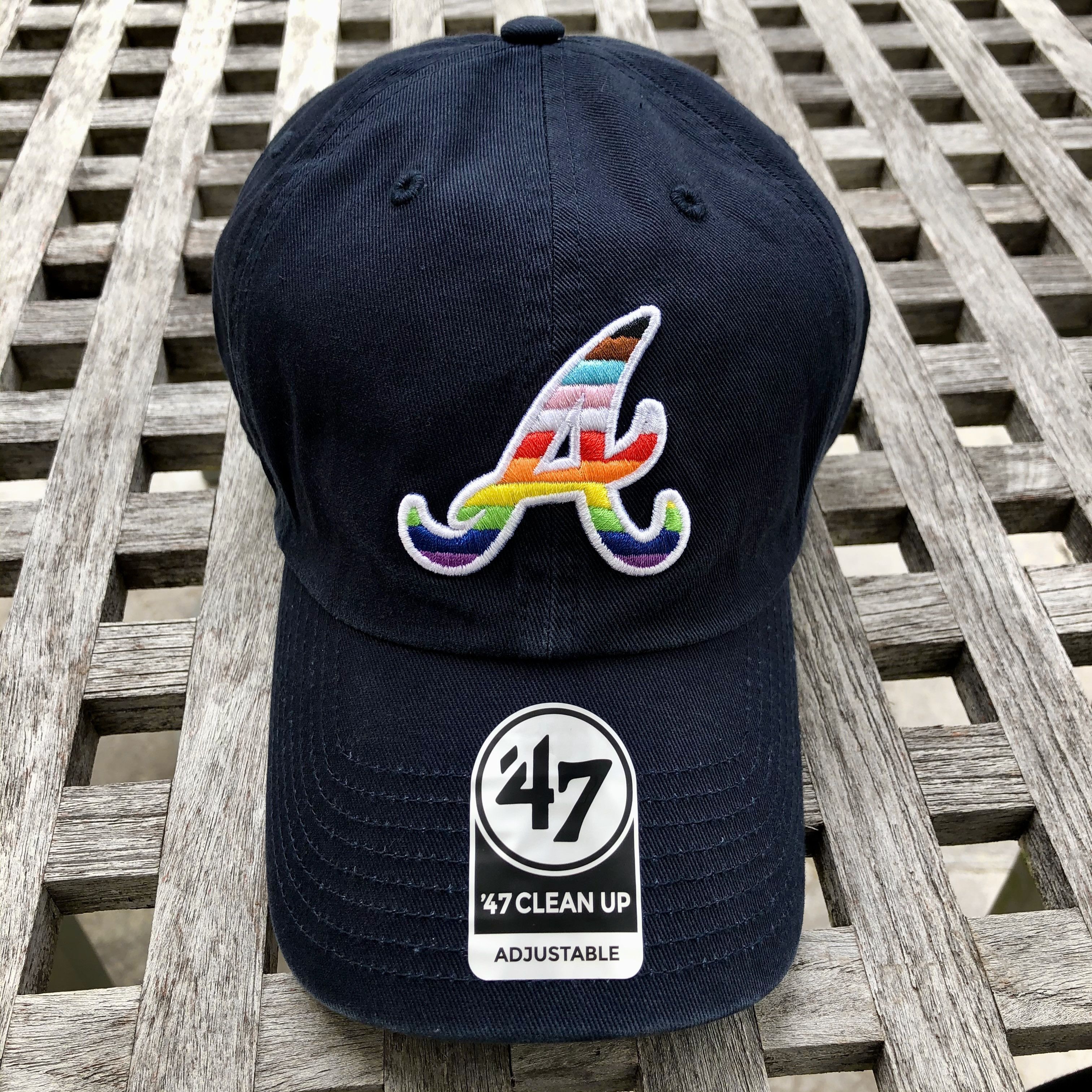 47 Brand Atlanta Braves LGBTQ Pride Rainbow Logo Strapback Hat Size ONE SIZE - 1 Thumbnail