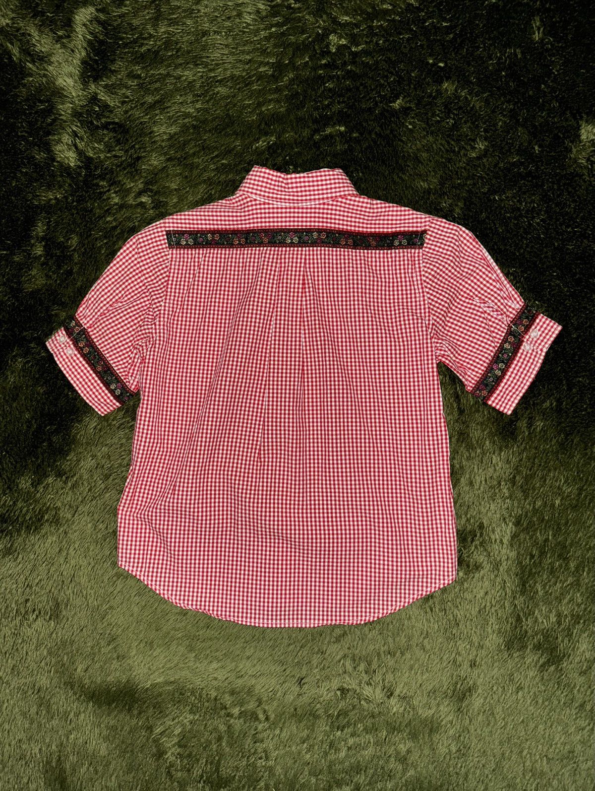 Beams Japan BEAMS BOY Floral Jacquard Check Half Shirt Red Size S / US 4 / IT 40 - 7 Thumbnail