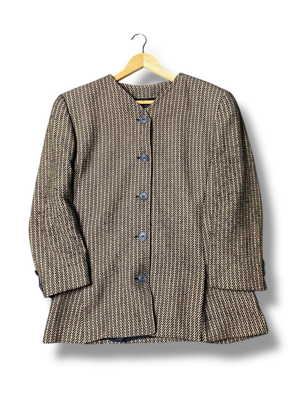 Japanese Brand Milano Gibierre Donna Stripes Coat (138) Size US XXS / EU 40 - 1 Thumbnail