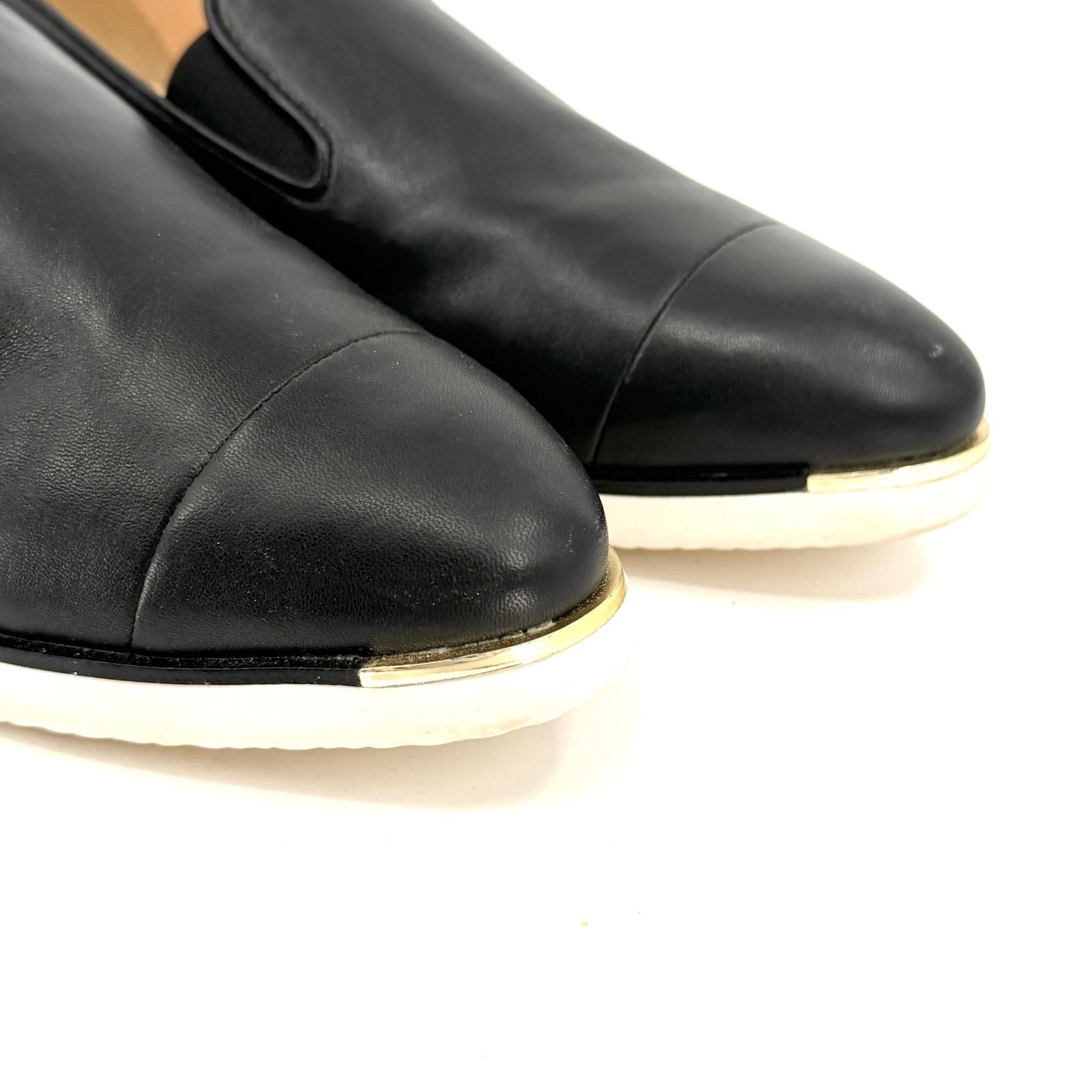 Cole Haan Grandseries Black Genuine Leather Cap Toe Slip-on Sneakers Size US 9.5 / IT 39.5 - 2 Thumbnail