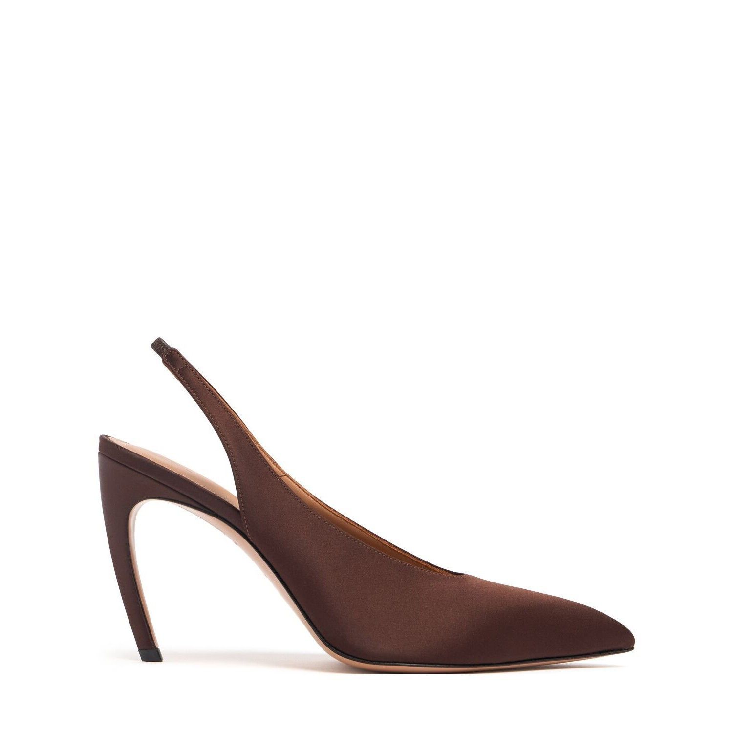 THE ATTICO Viper Brown Suede 95mm Slingback Pumps New & Auth