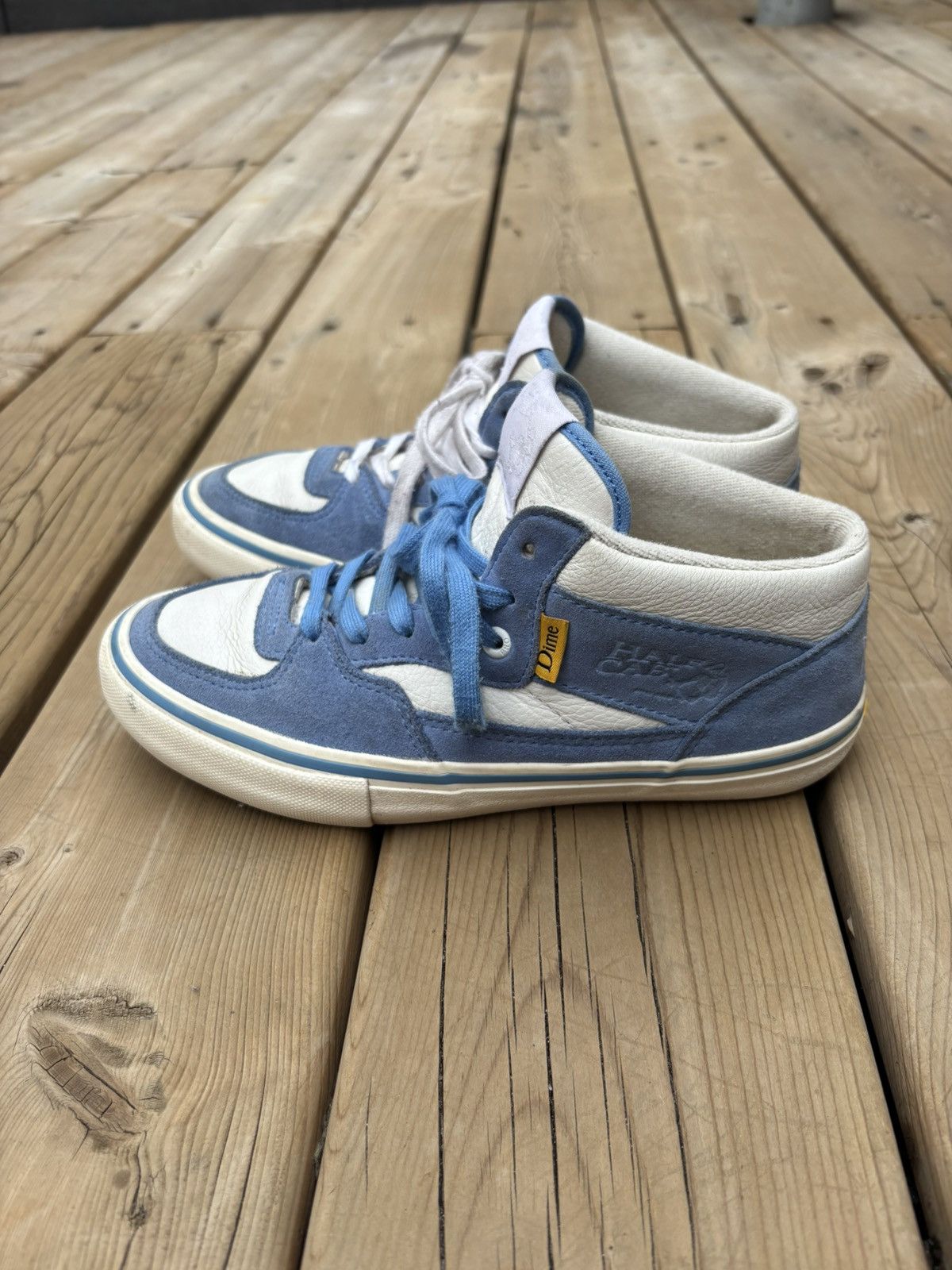 Vans Vans x Dime Half Cab Pro Blue Suede White Leather Size US 6 / EU 39 - 2 Thumbnail