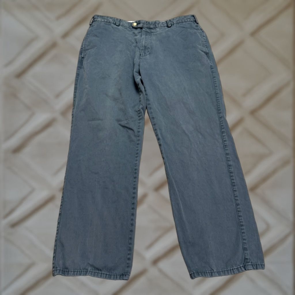 Peter Millar Chino Pants Mens 35 Blue Cotton Straight Leg Flat Front