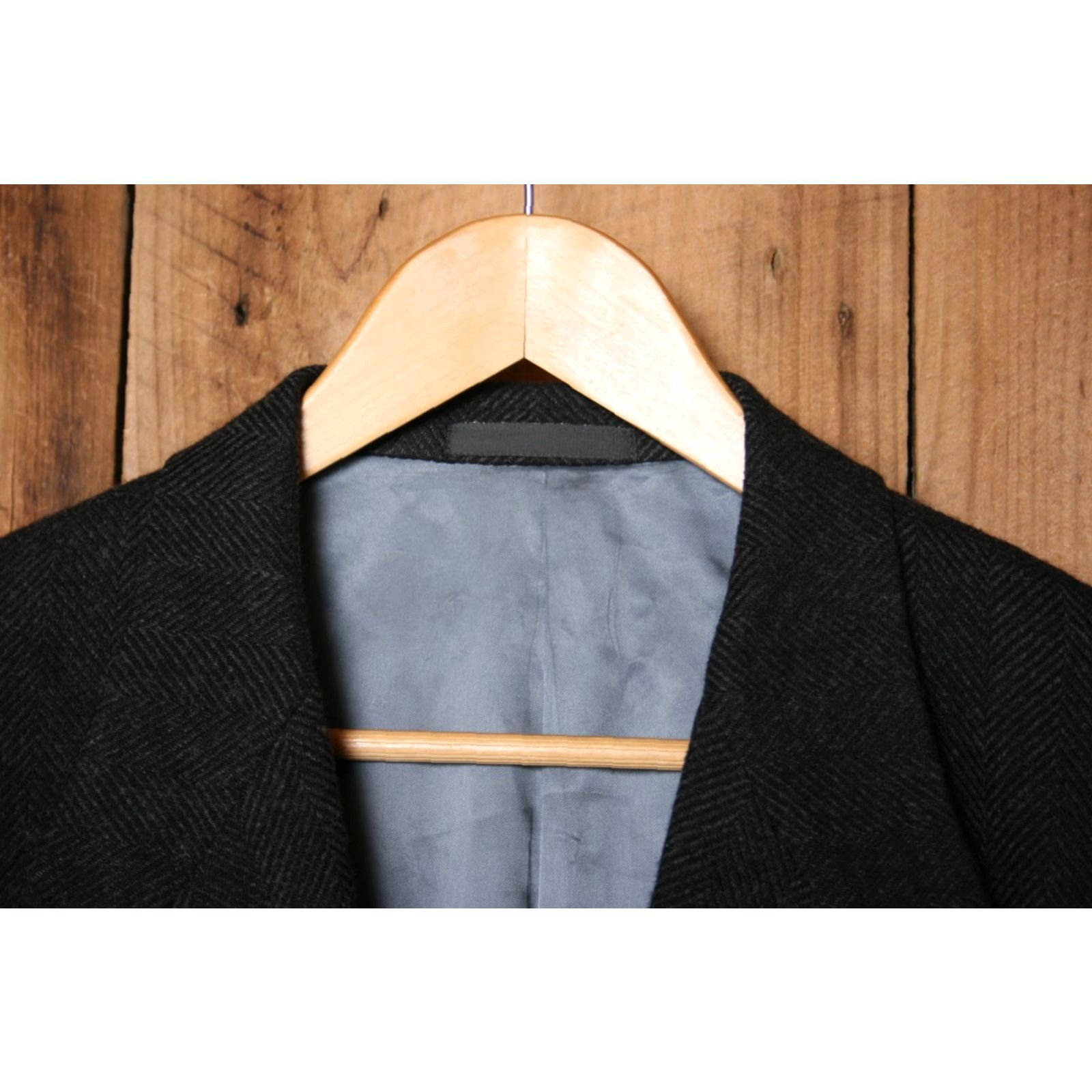 Olive OLIVER Charcoal Pure Mongolian Cashmere Herringbone Tweed Sport Coat Mens 44 Regular Two Button Size US S / EU 44-46 / 1 - 2 Thumbnail